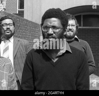 England, East Sussex, Falmer, 1979 Trevor Phillips, President of the National Union of Students attending a student occupation at the University of Sussex Brighton Campus. Trevor Phillips OBE, born 31 december 1953, Became head of the Commission for Racial Equality in 2003. In the 1990s he worked as a researcher, producer and presenter for LWT, BBC and Channel 4. As of May 2021 he is the host of 'Trevor Phillips on Sunday' on Sky TV. Stock Photo