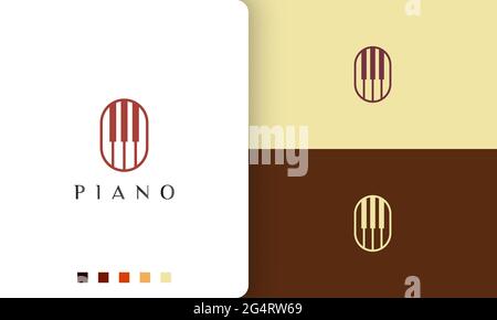 piano logo or icon in a minimalist and modern style Stock Vector
