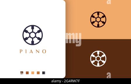 simple and modern piano community logo or icon Stock Vector