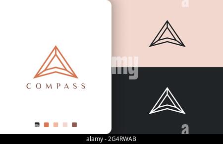 direction or compass logo vector design with simple and modern style Stock Vector