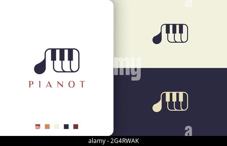 simple and modern piano composer logo or icon Stock Vector