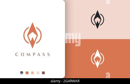 backpacker or compass logo vector design with simple and modern style Stock Vector
