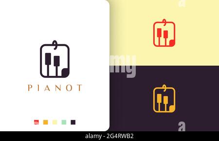 simple and modern logo or icon for piano software Stock Vector