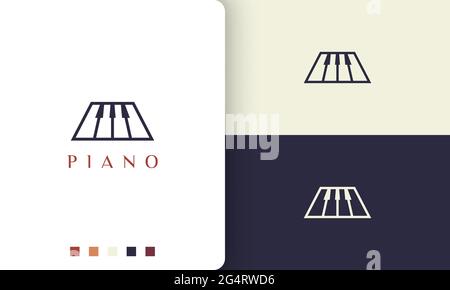 simple and modern piano logo or icon Stock Vector