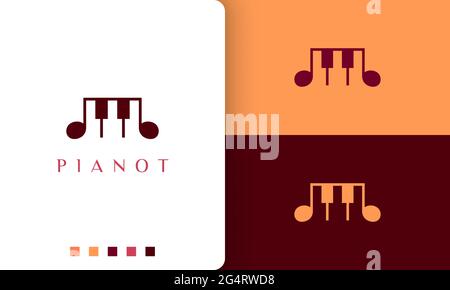 simple and modern piano logo or icon Stock Vector