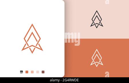explorer or compass logo vector design with simple and modern style Stock Vector