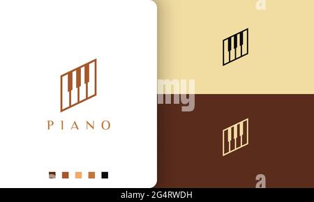 simple and modern learn piano logo or icon Stock Vector
