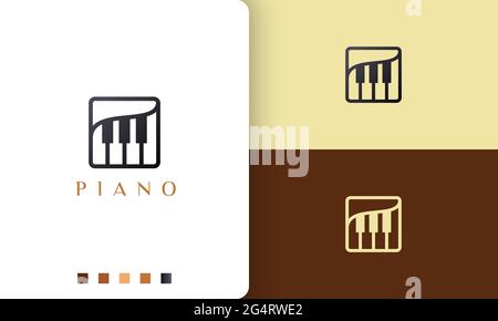simple and modern piano logo or icon Stock Vector