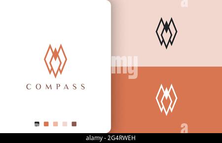 direction or compass logo vector design with simple and minimalist style Stock Vector