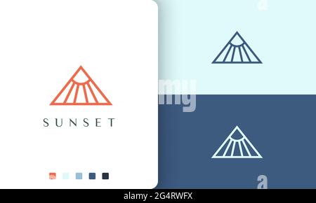 triangle sun or energy logo in unique and modern style Stock Vector