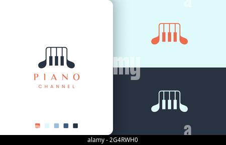 simple and modern piano logo or icon Stock Vector