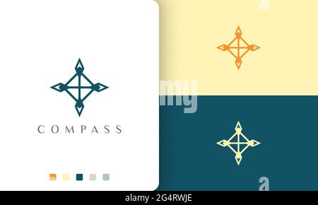 travel or explorer logo vector design with simple and modern compass shape Stock Vector