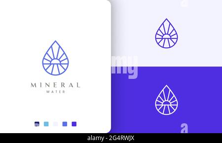 beach or water logo in simple mono line and modern style Stock Vector