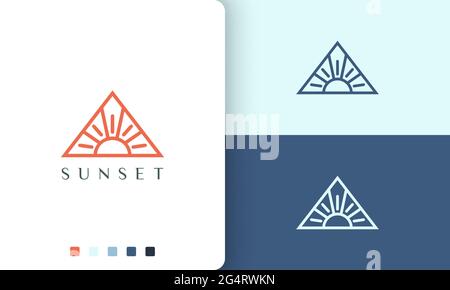 triangle sun or energy logo in unique and modern style Stock Vector
