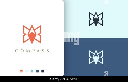 backpacker or adventure logo vector design with simple and modern compass shape Stock Vector