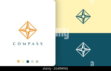 journey or adventure logo vector design with simple and modern compass shape Stock Vector