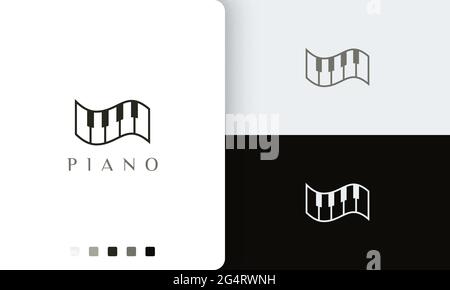 simple and modern piano logo or icon Stock Vector
