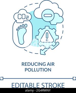 Reducing air pollution concept icon Stock Vector