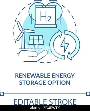 Renewable energy storage option concept icon Stock Vector