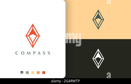expedition or compass logo vector design with simple and modern style Stock Vector