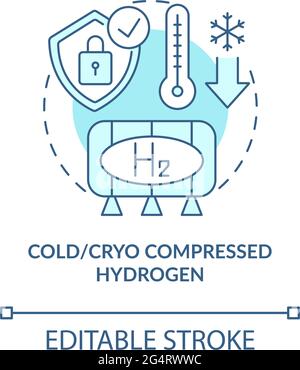 Cold and cryo compressed hydrogen concept icon Stock Vector