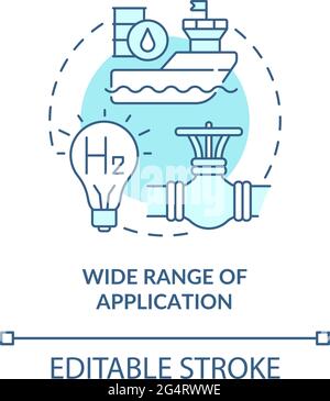 Wide application range for hydrogen concept icon Stock Vector