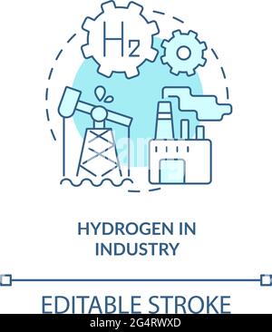 Hydrogen in industry concept icon Stock Vector