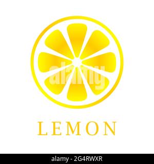 Set of lemons. Vector whole and sliced lemon on white background. Stock Vector