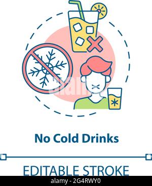 No cold drinks concept icon Stock Vector