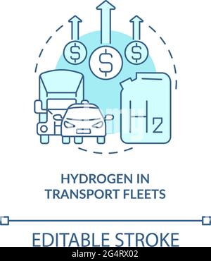 Hydrogen in transport fleets concept icon Stock Vector