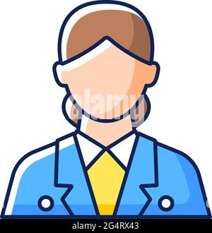 Cruise ship hostess RGB color icon Stock Vector