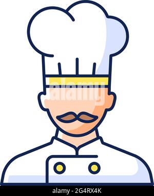 Ship cook RGB color icon Stock Vector