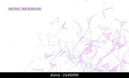 Network connection structure on white background. Abstract vector technology background with dots and lines. Stock Vector