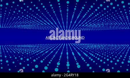 Digital blue background of particles. Abstract futuristic dynamic background. Big data visualization. Stock Vector