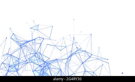 Abstract futuristic dynamic background. Network connection structure with dots and lines. Vector illustration. Stock Vector