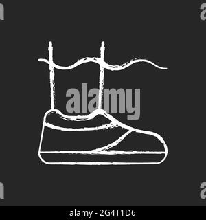 Water shoes chalk white icon on dark background Stock Vector