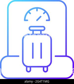 Baggage weight gradient linear vector icon Stock Vector