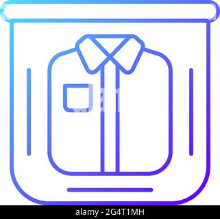 Clothing in plastic bag gradient linear vector icon Stock Vector