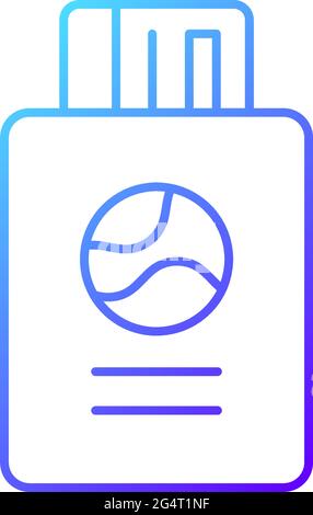 Passport with tickets gradient linear vector icon Stock Vector