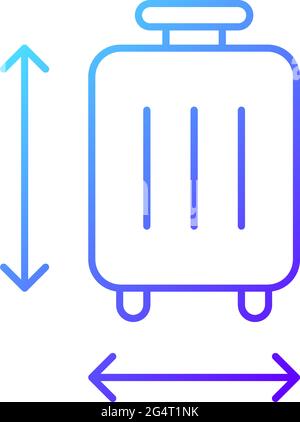 Baggage size gradient linear vector icon Stock Vector