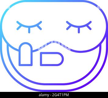 Sleeping mask and earplugs gradient linear vector icon Stock Vector