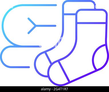 Socks and blanket gradient linear vector icon Stock Vector