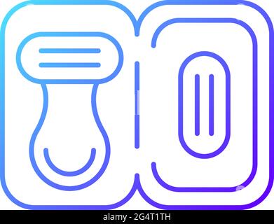 Travel size razor gradient linear vector icon Stock Vector