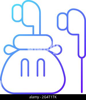 Headphones gradient linear vector icon Stock Vector