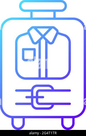 Open suitcase with clothing gradient linear vector icon Stock Vector