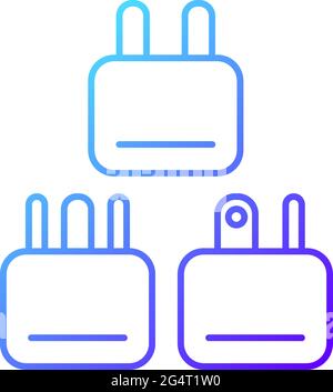 Travel adapter gradient linear vector icon Stock Vector