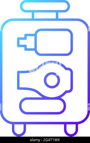 Open suitcase gradient linear vector icon Stock Vector