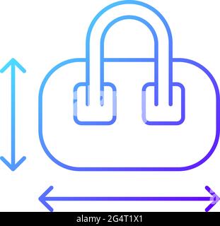 Hand luggage size gradient linear vector icon Stock Vector