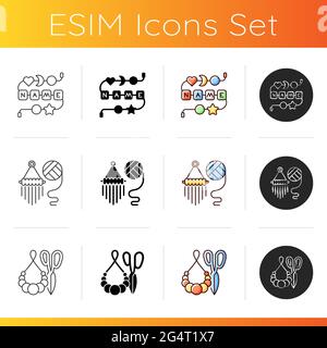 Creative activities icons set Stock Vector