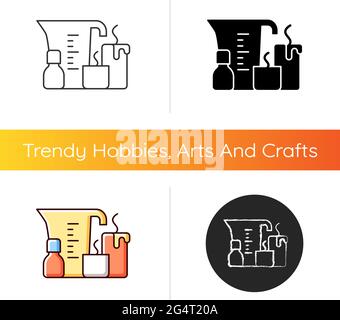 candle making line icon, outline symbol, vector illustration, concept ...